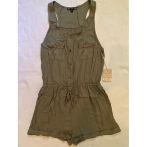 NWT Iris Basic Olive Green Romper
